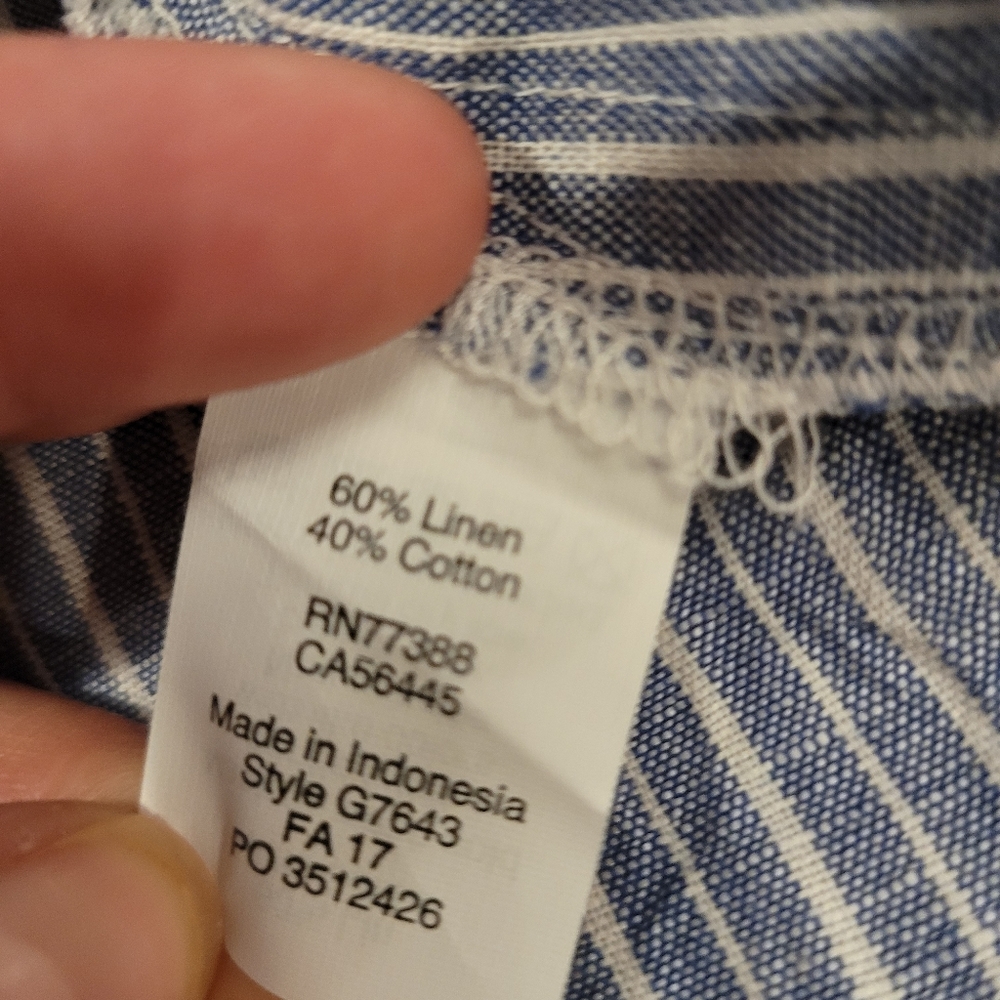 J.Crew Cold Shoulder Ruffle Chambray Striped Top - image 7